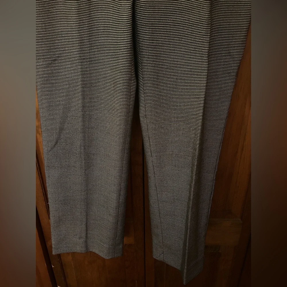 Ann Taylor Women's Preppy Classic Curvy Fit Black White & Houndstooth Pants
